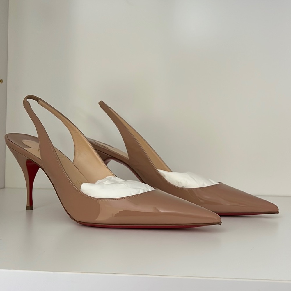 Christian Louboutin Clare slingback patent beige